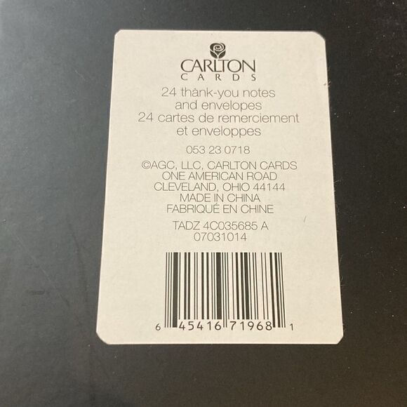 New Factory Sealed 2 Boxes of 24 Carlton Cards Thank You Cards with Envelopes - Picture 2 of 2